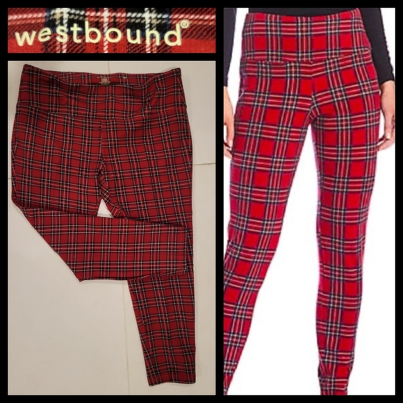 Westbound Pants - Westbound tummy control tartan plaid capri leggings